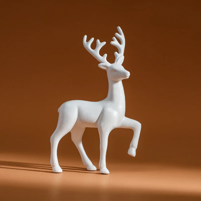 Mother Deer & Fawn Resin Sculptures – Cute Kids Room Decor Animal Miniatures