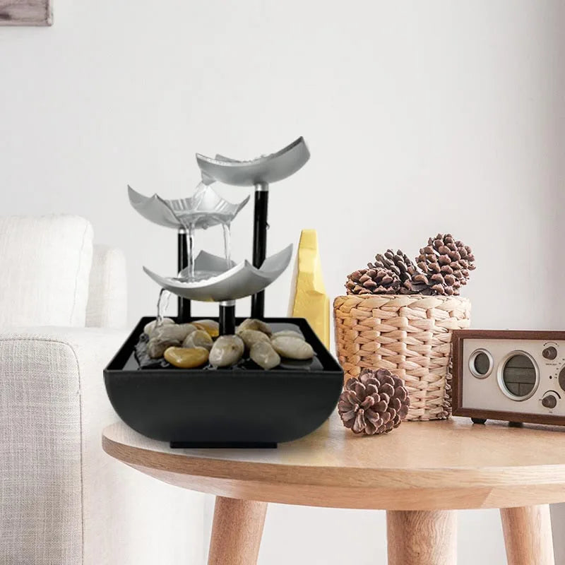Tabletop Water Fountain-Zen Indoor Decor for Office & Home
