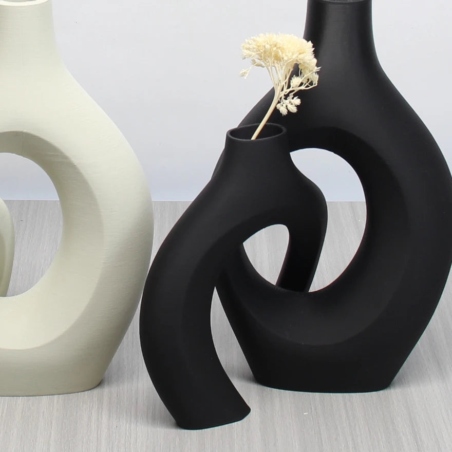 Bohemian Style Ceramic Art Vases – Elegant Decorative Vase Set for Home & Office