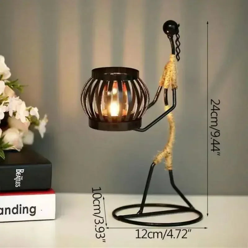 Rustic Candleholder Figurines – Romantic Centerpiece for Dining & Living Room Decor