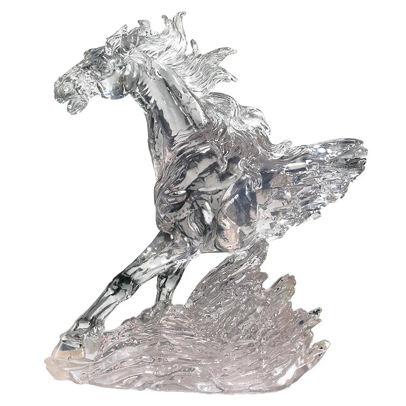 Luxury Colored Glaze Horse Sculpture – Elegant Home Decor Accent