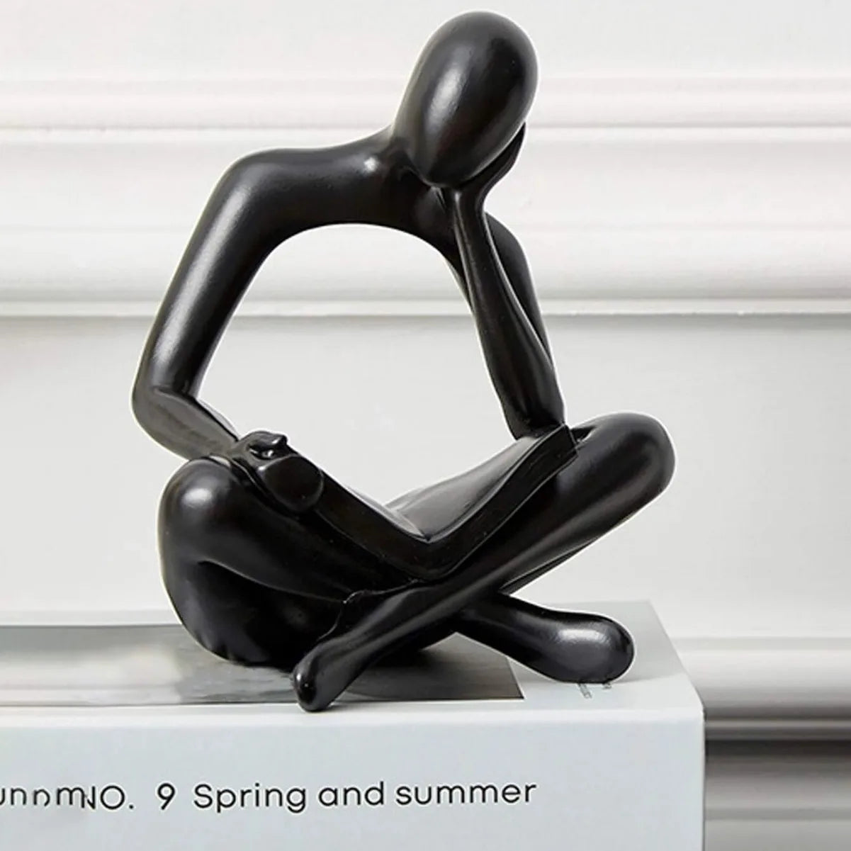 Modern Abstract Thinker Bookend Sculptures – Set of 2 | Home & Office Decor