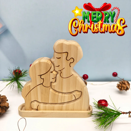 Personalized Wooden Family Puzzle – Custom Portrait Puzzle Sculpture for Home Decor & Gifts