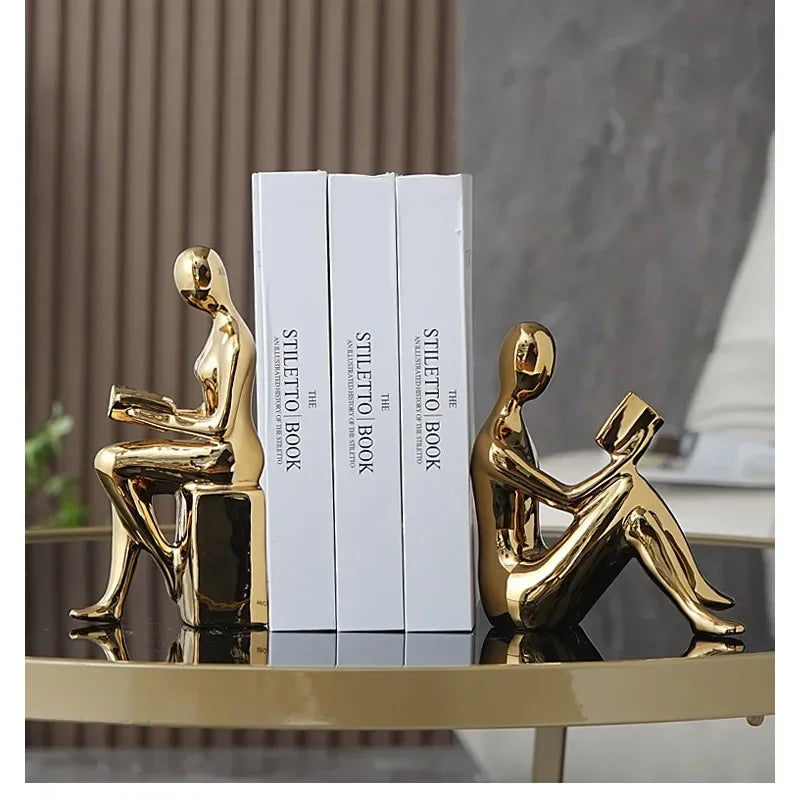 Modern Ceramic Bookcase Figurines – Luxury Abstract Sculptures