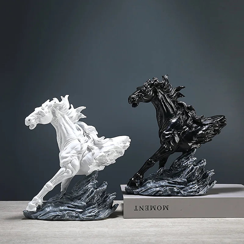 Luxury Colored Glaze Horse Sculpture – Elegant Home Decor Accent