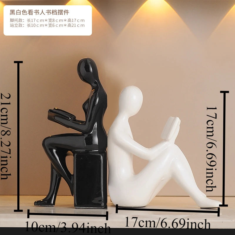 Modern Ceramic Bookcase Figurines – Luxury Abstract Sculptures