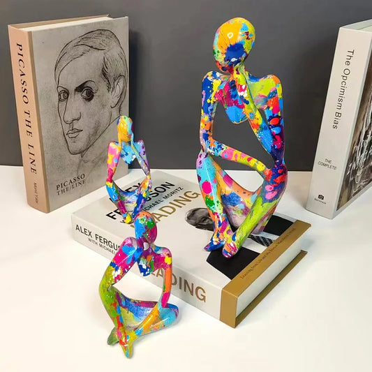 Artistic Resin Crafts Decorative Creativity New Colorful Abstract Art Thinker Ornament Home Living Room