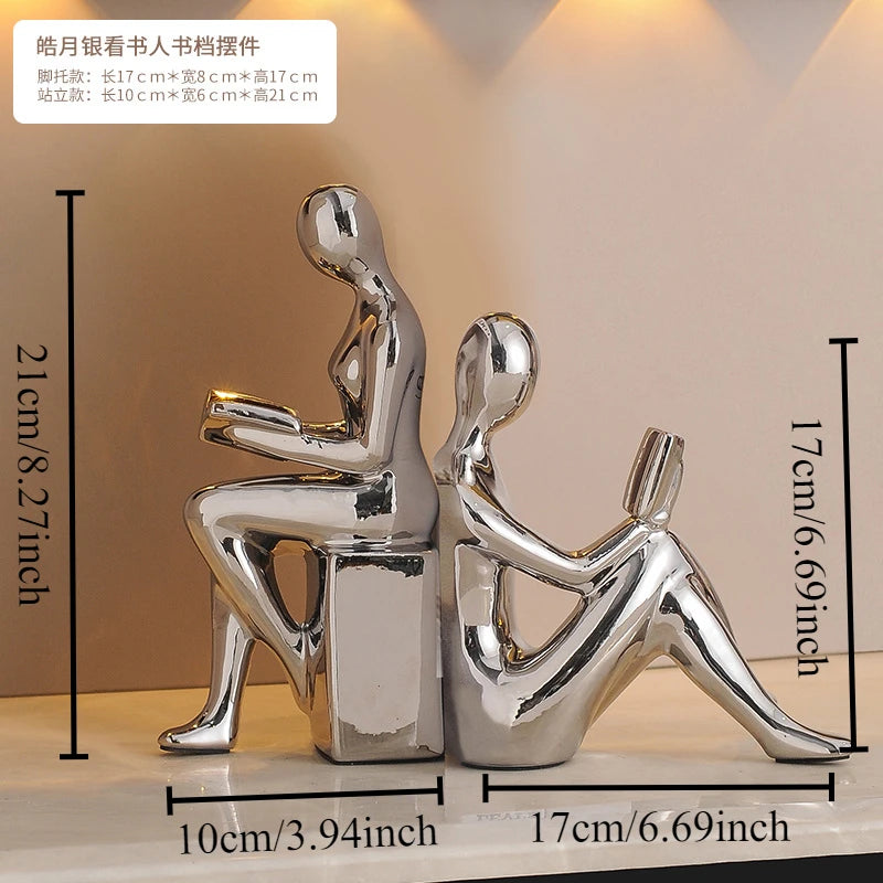 Modern Ceramic Bookcase Figurines – Luxury Abstract Sculptures