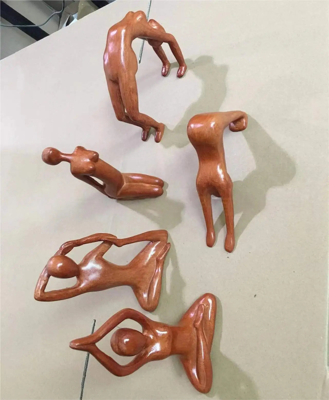 Handmade Wooden Yoga Girl Statue – Artistic Wood Carving for Mindful Decor