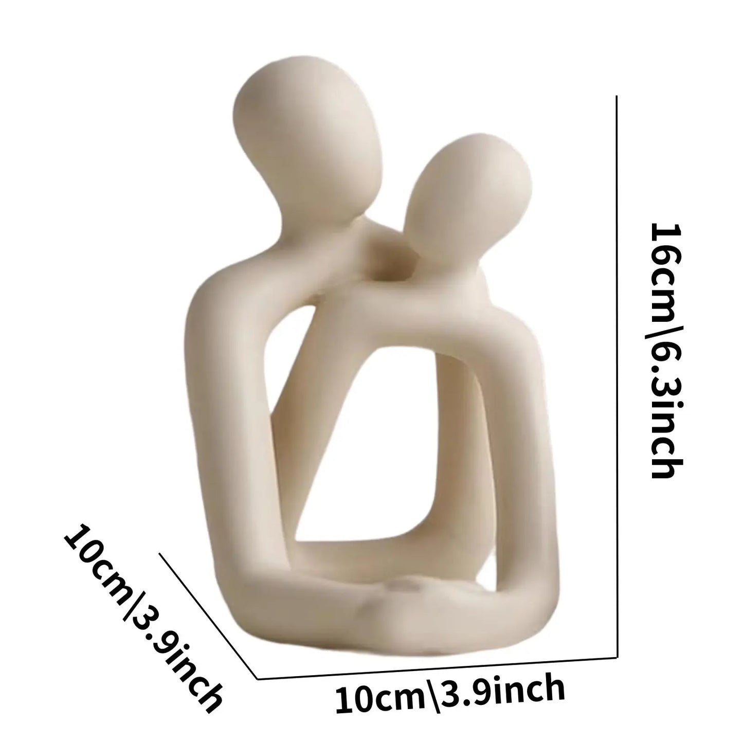 Heartwarming Couple Resin Figurine – Modern Decorative Accent for Home & Bookshelves