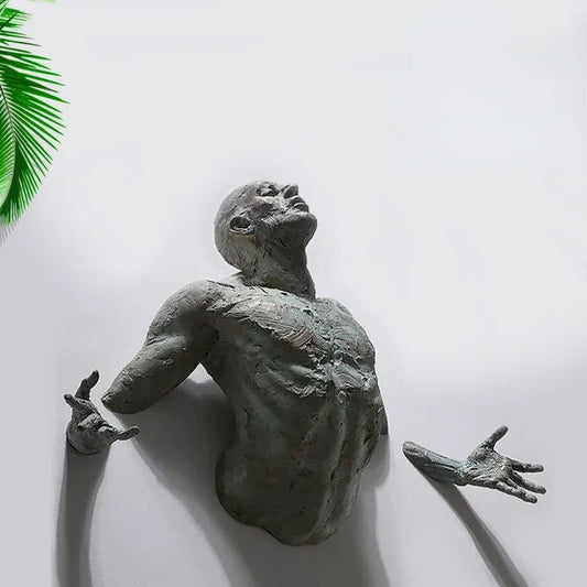 Handcrafted Wall Man Sculpture – Bold & Artistic Wall Decor for Modern Homes