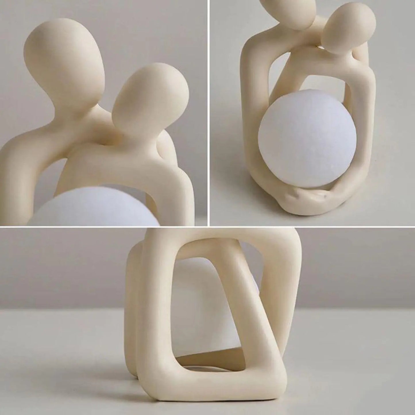 Heartwarming Couple Resin Figurine – Modern Decorative Accent for Home & Bookshelves
