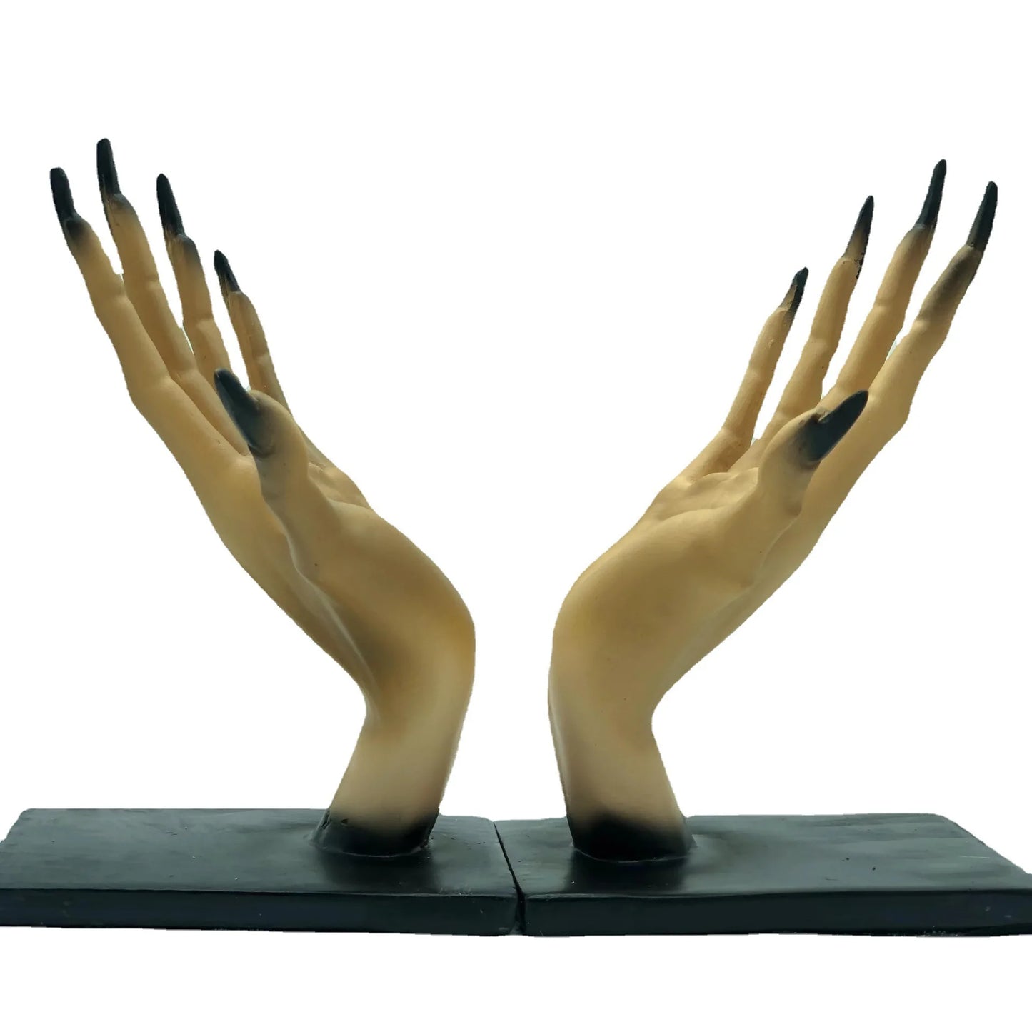 Gothic Halloween Bookends – Scary Hand-Shaped Resin Decor for Shelves & Spooky Home Styling
