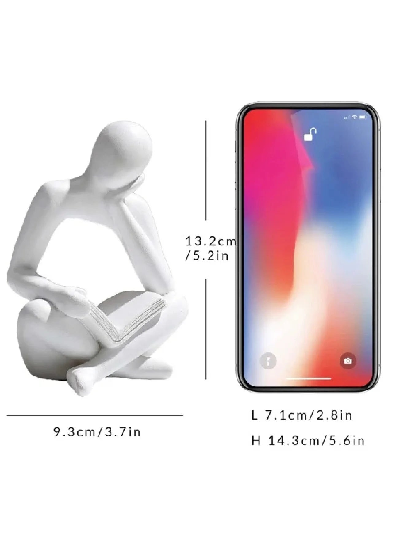 Modern Abstract Thinker Bookend Sculptures – Set of 2 | Home & Office Decor
