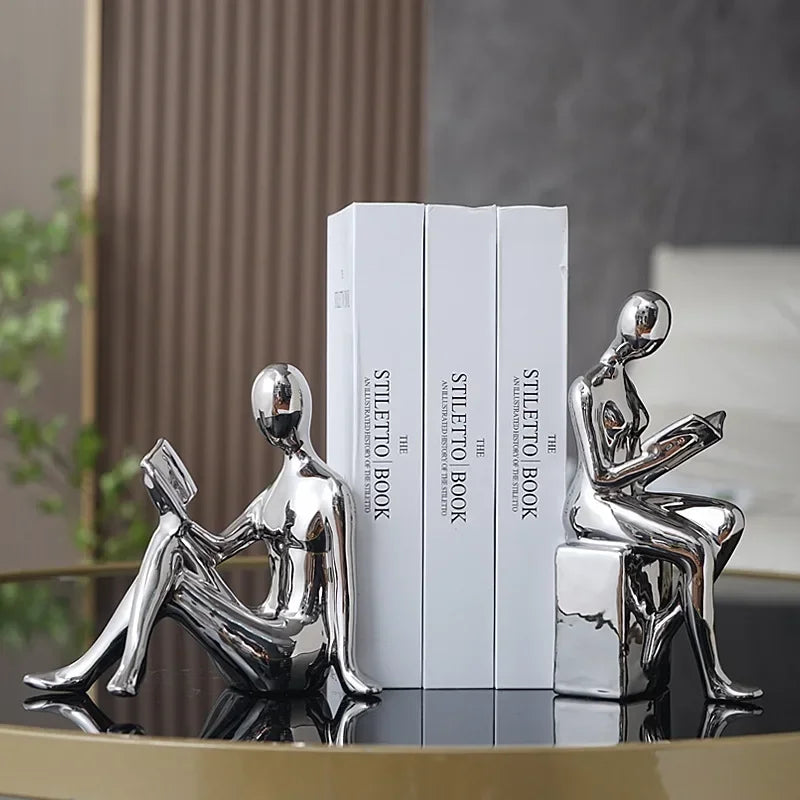 Modern Ceramic Bookcase Figurines – Luxury Abstract Sculptures