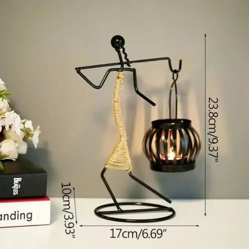 Rustic Candleholder Figurines – Romantic Centerpiece for Dining & Living Room Decor
