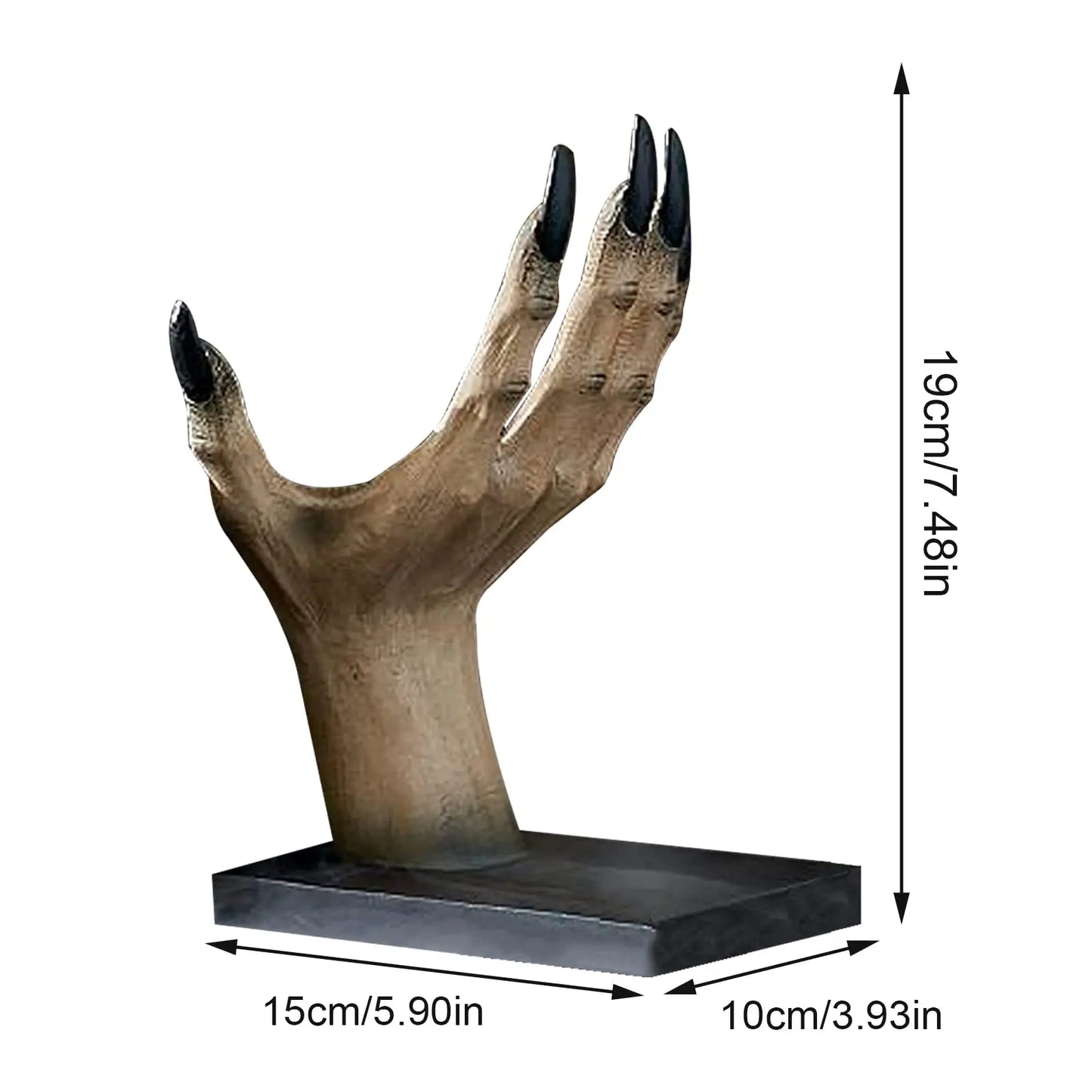 Gothic Halloween Bookends – Scary Hand-Shaped Resin Decor for Shelves & Spooky Home Styling