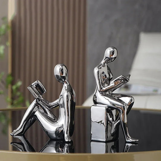 Modern Ceramic Bookcase Figurines – Luxury Abstract Sculptures