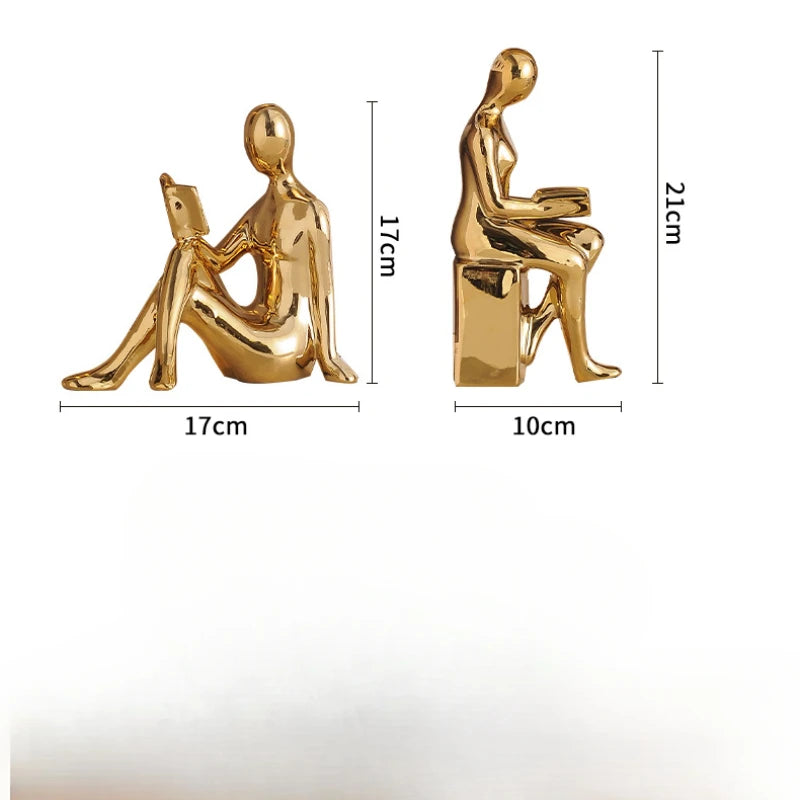 Modern Ceramic Bookcase Figurines – Luxury Abstract Sculptures
